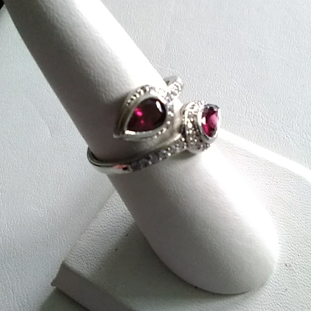 Rhodolite Garnet and Zircon Ring - Picture 3 of 7